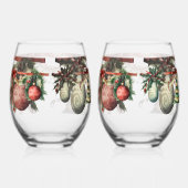 Ensemble de verres à vin Noël Guirlande (Droite)