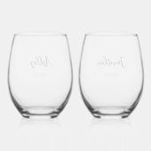 Ensemble de verres à vin sans pied modernes pour m (Verso)