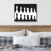 Ensemble d'échecs noir et blanc sur toile murale (Insitu(Chambre))