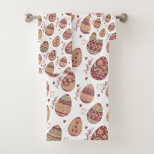 Ensemble décoratif de serviette du motif   d'oeuf