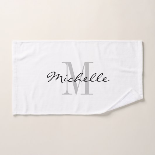 Ensemble décoré d'un monogramme de serviette de (Serviette à main)