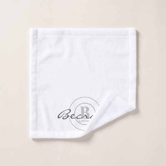 Ensemble décoré d'un monogramme de serviette de (Gant de toilette)