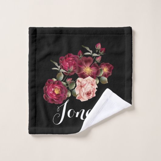 Ensemble décoré d'un monogramme de serviette de (Gant de toilette)