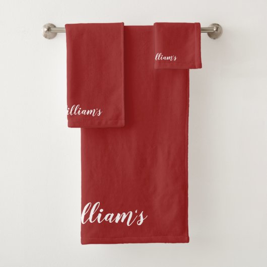 Ensemble décoré d'un monogramme rouge de serviette (En situation)