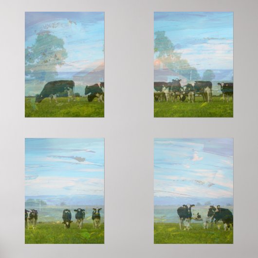 Ensemble d'impression Abstrait Vaches Farmland (Recto)