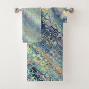 Ensemble divers de motifs de couleurs de paon