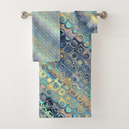 Ensemble divers de motifs de couleurs de paon (En situation)