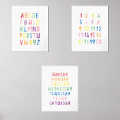 Ensemble éducatif coloré de 3 murs d'art (Recto)