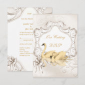 Ensemble élégant de mariage RSVP blanc or crème av (Devant / Derrière)