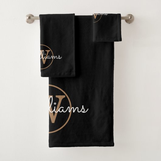Ensemble élégant de serviettes de bain à monogramm (En situation)