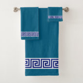 Ensemble élégant de serviettes de bain bleu océan (En situation)