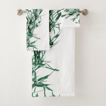 Ensemble en bambou vert de serviette de Bath de