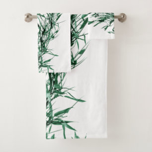 Ensemble en bambou vert de serviette de Bath de