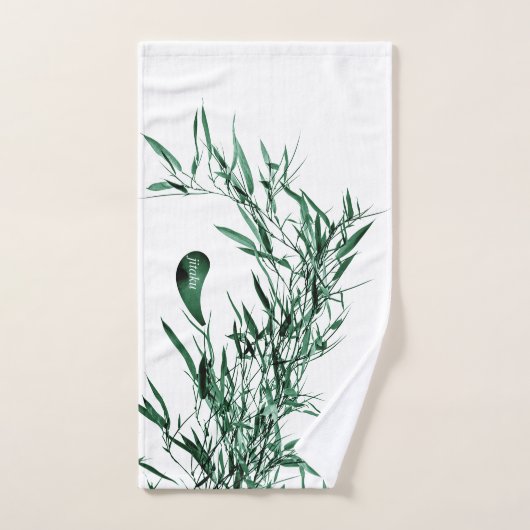 Ensemble en bambou vert de serviette de Bath de (Serviette à main)