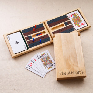 Ensemble en bois personnalisé de jeu de Cribbage