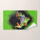 Ensemble encadré de serviette de la grenouille 3 (Serviette à main)