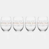 Ensemble familial de verres à vin avec nom Fête de (Recto)