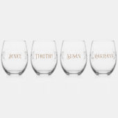 Ensemble familial de verres à vin avec nom Fête de (Dos)