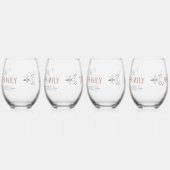 Ensemble familial de verres à vin avec nom Fête de (Gauche)