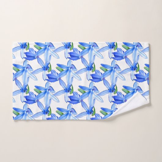 Ensemble floral blanc assez bleu de serviette de (Serviette à main)