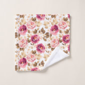 Ensemble floral de serviette de Bath de motif de (Gant de toilette)