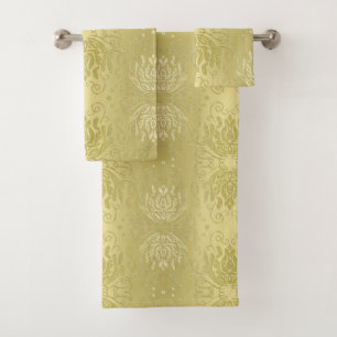 Ensemble floral de serviette d'impression de