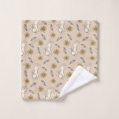 Ensemble floral élégant de serviette de Pâques | (Gant de toilette)