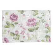 Ensemble floral rose romantique de taie d'oreiller (devant-Droit)