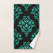 Ensemble floral vert turquoise de serviette de (Serviette à main)