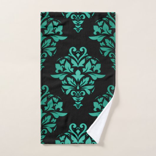 Ensemble floral vert turquoise de serviette de (Serviette à main)