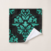 Ensemble floral vert turquoise de serviette de (Gant de toilette)