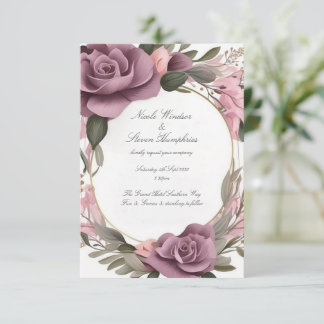 Ensemble Forever Mauve Floral Faire-part de mariag
