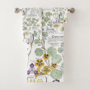 Ensemble français de serviette de Bath de fleurs