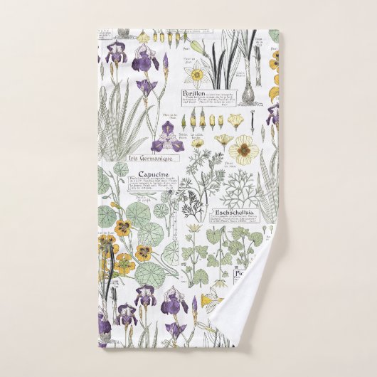 Ensemble français de serviette de Bath de fleurs (Serviette à main)