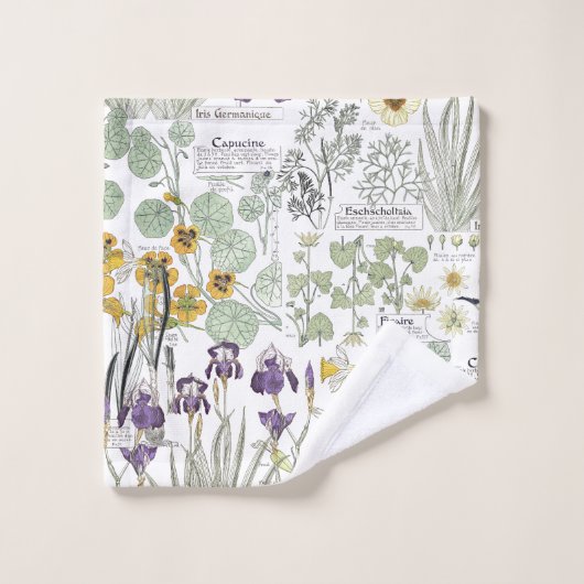 Ensemble français de serviette de Bath de fleurs (Gant de toilette)