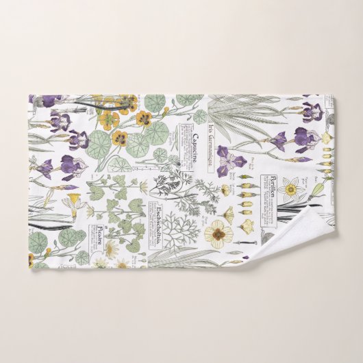 Ensemble français de serviette de Bath de fleurs (Serviette à main)