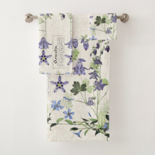 Ensemble français de serviette de Bath de fleurs