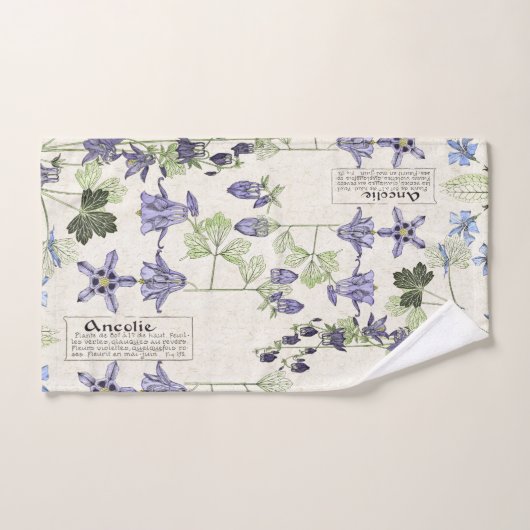 Ensemble français de serviette de Bath de fleurs (Serviette à main)
