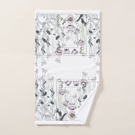 Ensemble français de serviette de Bath de fleurs (Serviette à main)