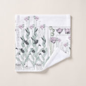 Ensemble français de serviette de Bath de fleurs (Gant de toilette)