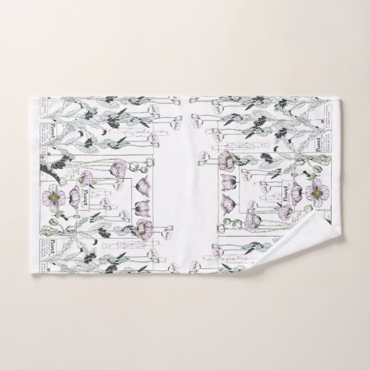 Ensemble français de serviette de Bath de fleurs (Serviette à main)