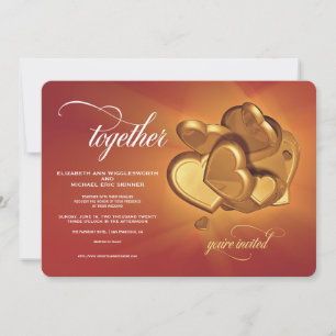 Ensemble Golden Hearts Faire-part de mariage (V4)