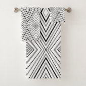 Ensemble gris blanc noir de serviette de Bath de (En situation)