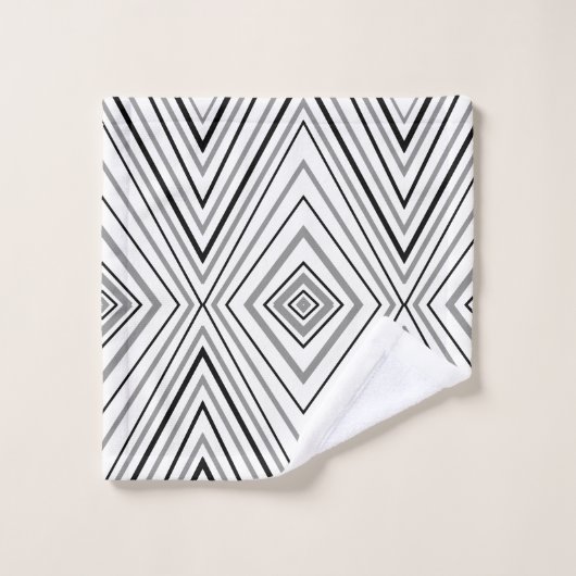 Ensemble gris blanc noir de serviette de Bath de (Gant de toilette)