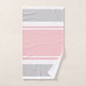 Ensemble gris de serviette de rayures de rose (Serviette à main)