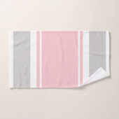 Ensemble gris de serviette de rayures de rose (Serviette à main)