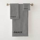 Ensemble gris personnalisable de serviette (En situation)