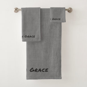 Ensemble gris personnalisable de serviette