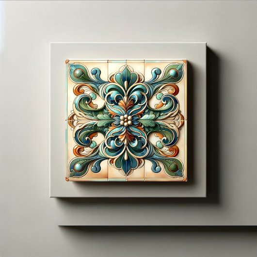 Ensemble harmonique de carreaux de fleur