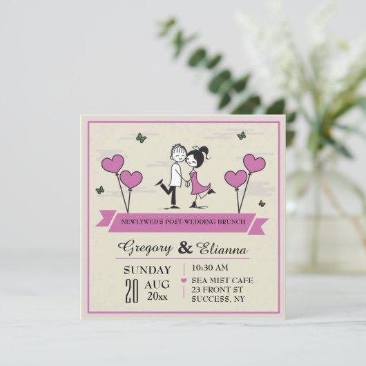 Ensemble invitation de brunch de mariage de (Debout devant)